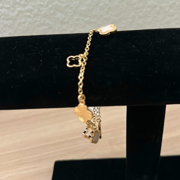 Tahari Gold and White Chain-Link Bracelet - Picture 4 of 5